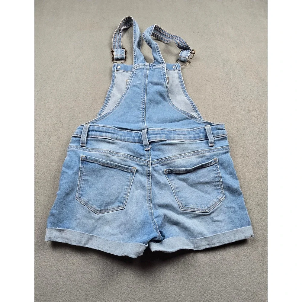 SO Girls Light Wash Distressed Denim Shortalls‎ Overalls Size 12 DG31D008RW1